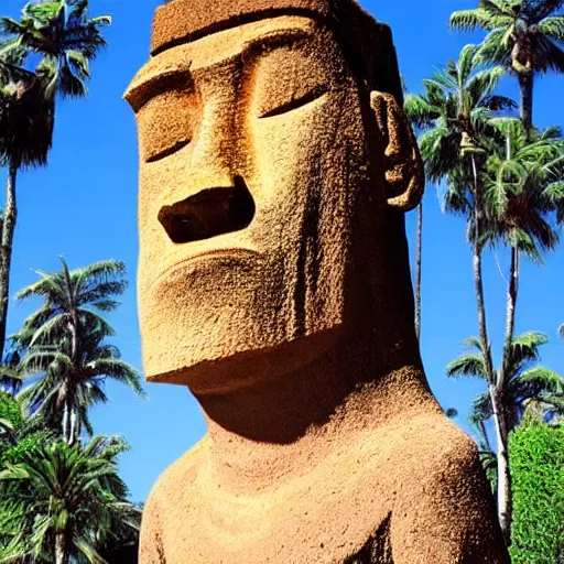 Prompt: extreme giga Chad face Easter island head