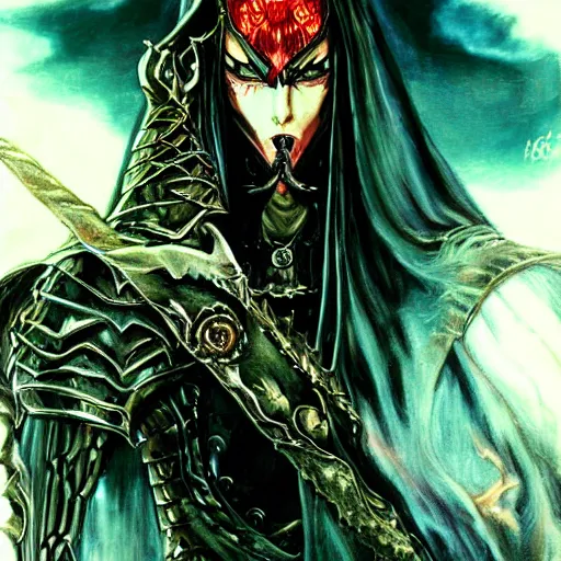 Image similar to Beautiful Sauron in the style of Ayami Kojima