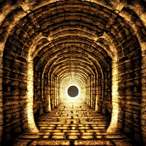 Prompt: labyrinth corridor in the style of beautiful digital art