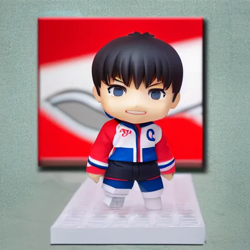 Image similar to high quality portrait flat matte painting of cute Carey Price in the style of nendoroid and manga NARUTO, flat anime style, thick painting, medium close-up