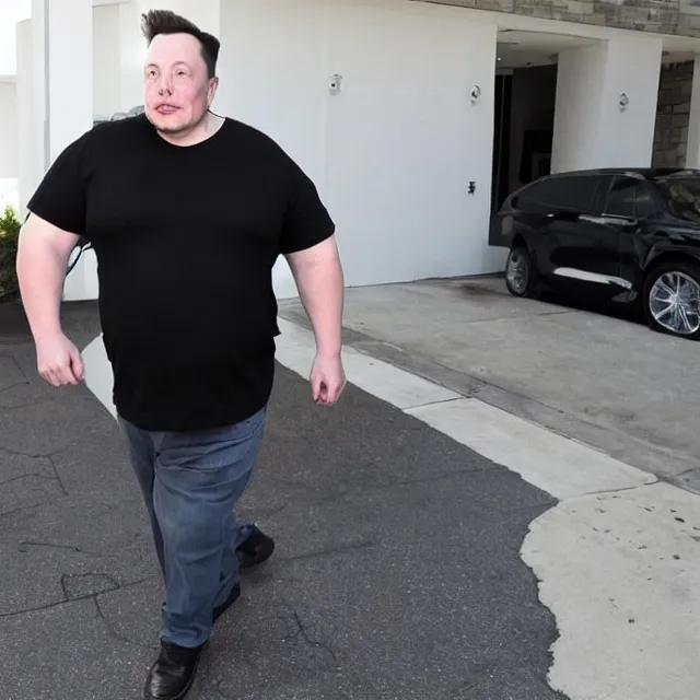 Prompt: morbidly obese elon musk, elon musk weighs 400 pounds