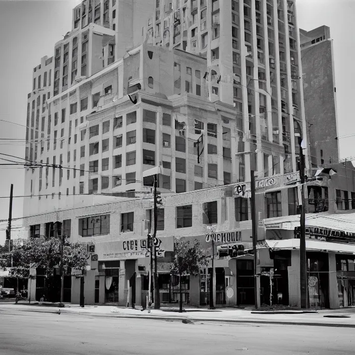 Prompt: color photograph, downtown jacksonville florida, 1 9 5 5, canon eos c 3 0 0, ƒ 1. 8, 3 5 mm, 8 k, medium - format print