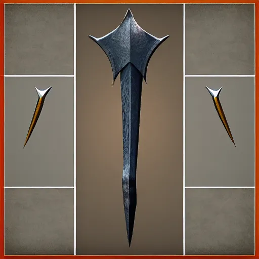 Image similar to Polearm, glaive, 3D render, fantasy weapon