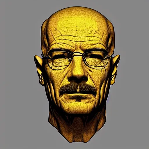 Image similar to anient egyptian death mask of walter white