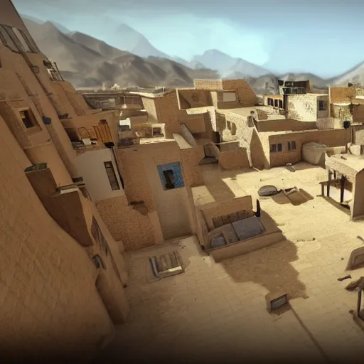 Image similar to dust 2 map if it was a real place