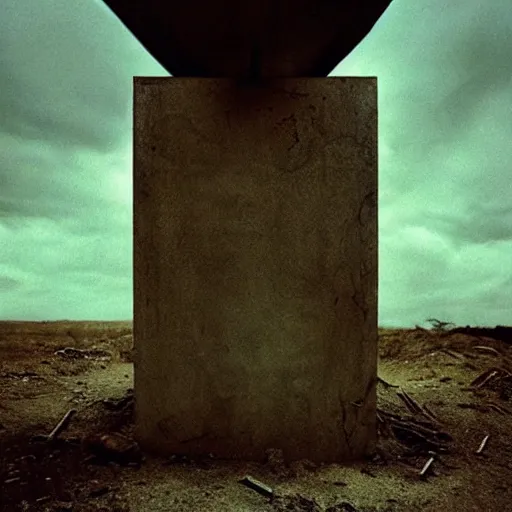 Image similar to a portrait of futuristic deserted grave, by annie leibovitz, shallow depth of field, cinematic lighting, colorful dystopian futurism