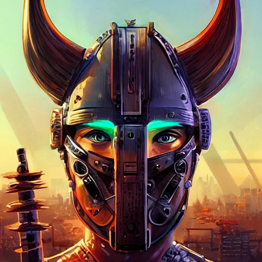 Image similar to cyberpunk viking helmet mask warrior goddess robot ninja fantasy, art gta 5 cover, official fanart behance hd artstation by jesper ejsing, by rhads, makoto shinkai and lois van baarle, ilya kuvshinov, ossdraws