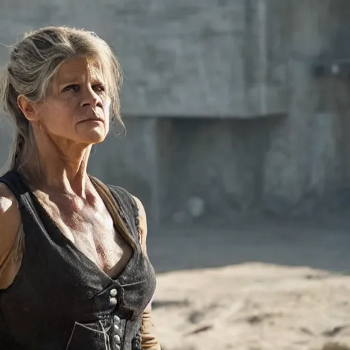 Image similar to linda hamilton as dolores in season 3 of westworld