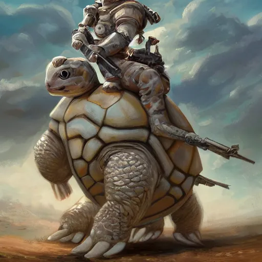 Image similar to white soldier kittens riding giant turtles, battalion, digital oil painting, trending on artstation