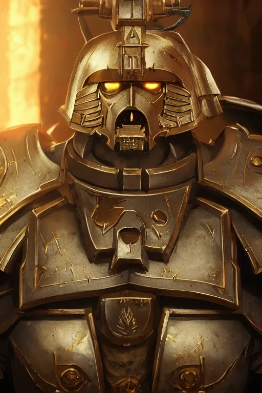 Image similar to armor portrait heros warhammer 4 0 k horus heresy fanart - the primarchs emperor by johannes helgeson animated with vfx concept artist & illustrator global illumination ray tracing hdr fanart arstation zbrush central hardmesh 8 k octane renderer comics stylized