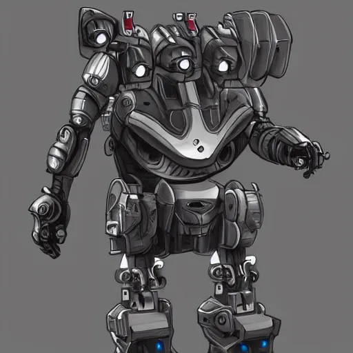 Prompt: robot corgi, character concept art, highly detailed, cyberpunk, fantasy