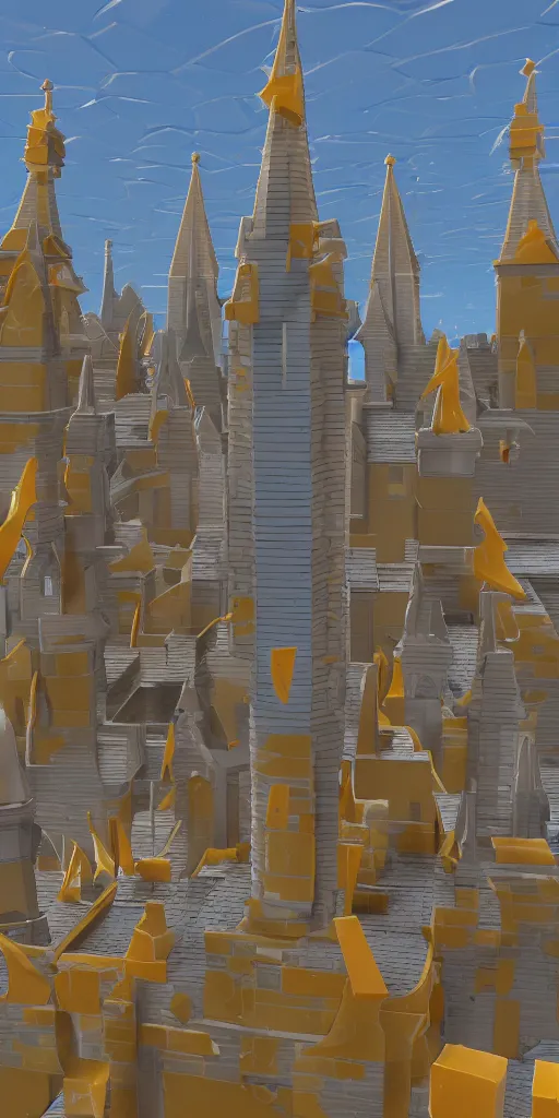 Prompt: a cathedral made of cheese, 3 d model, fortnite skin