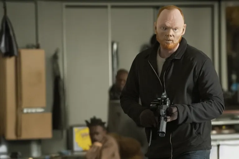 Prompt: a film still of Bill burr in training day, high quality