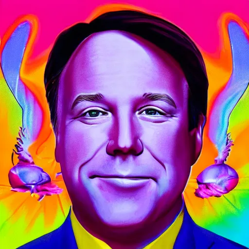 Image similar to alex jones by lisa frank