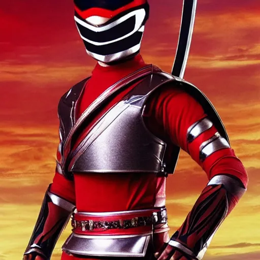 Prompt: samurai red ranger from power rangers samurai