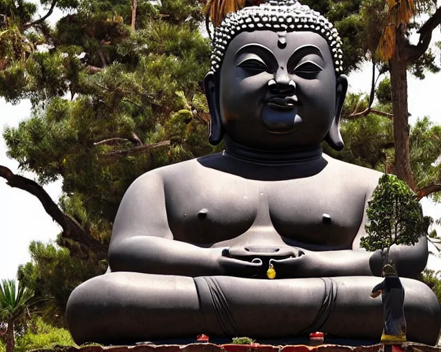 Image similar to jack black as a golden buddha statue