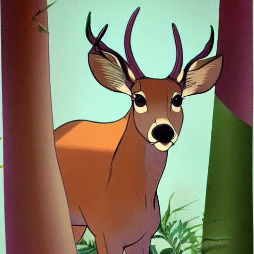 Image similar to cel shaded deer, disney art