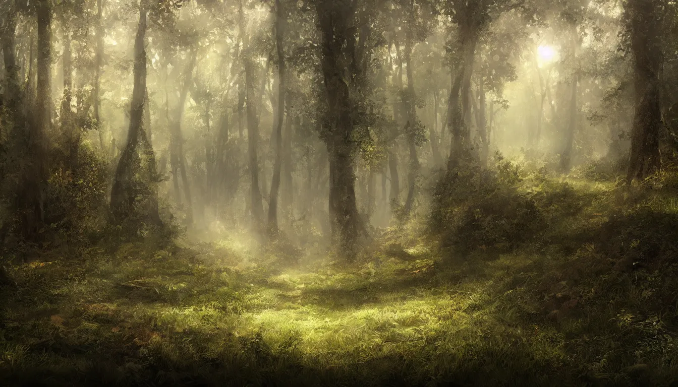 Image similar to A clearing in a forest, digital art, very detailed, trending on artstation, 4K wallpaper