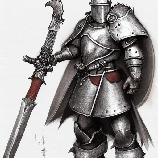 Image similar to heroic character design of anthropomorphic beaver, holy crusader medieval knight, final fantasy tactics character design, character art, pencil sketch, highly detailed, Akihiko Yoshida,