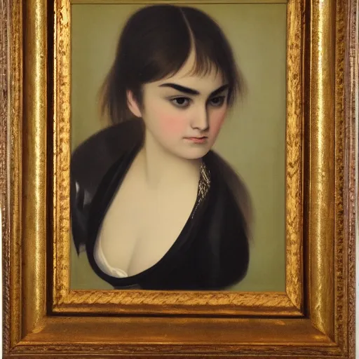 Image similar to sasha grey in an 1 8 5 5 painting by elisabeth jerichau - baumann. painting, oil on canvas