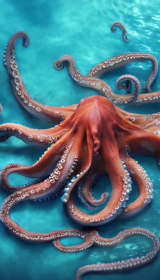 Image similar to Photo of a octopus in the ocean centered-photograph film still, dynamic action pose, National Geographic, insane detail, intricate, highly detailed, Zeiss Lens, DSLR photography, smooth, sharp focus, Unreal Engine 5, Octane Render, 35mm lens Redshift, depth of field 8K