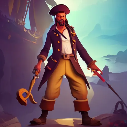 Image similar to painting jack the pirate on sea of thieves game avatar hero smooth face median photoshop filter cutout vector behance hd by jesper ejsing, by rhads, makoto shinkai and lois van baarle, ilya kuvshinov, rossdraws, illustration, art by ilya kuvshinov and gustav klimt