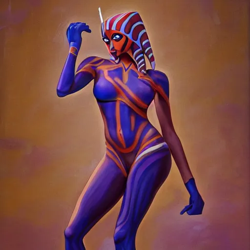 Prompt: beautiful_petite_sunset_of_ahsoka tano clone wars alien body Paint toned full body curv, abs fit model seductive Grand Odalisque_intricate_oil_paintingby Jo hn_William_Godward_by_Anna_Dittman_golden our body by J-H 768-C2.0