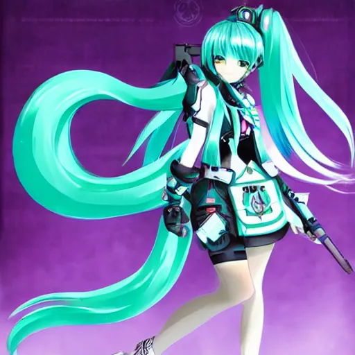 Image similar to hatsune miku in the artstyle of warhammer 4 0 k