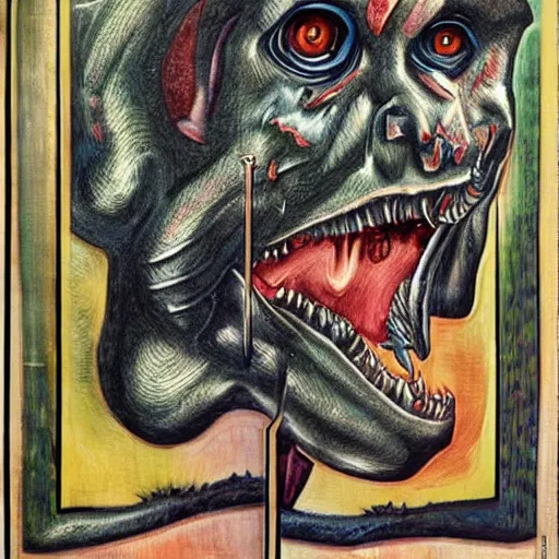 Prompt: a anatomic detalied paper of a monster as 9 0 s masterpiece artwork, art