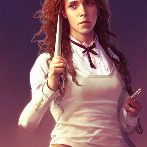 Prompt: ultra realistic illustration, hermione granger from the chamber of secrets, intricate, elegant, highly detailed, digital painting, artstation, concept art, smooth, sharp focus, illustration, art by artgerm and greg rutkowski and alphonse mucha