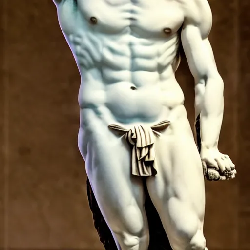 Prompt: a classical greek sculpture of josuke higashikata as a greek hero, tourism photography