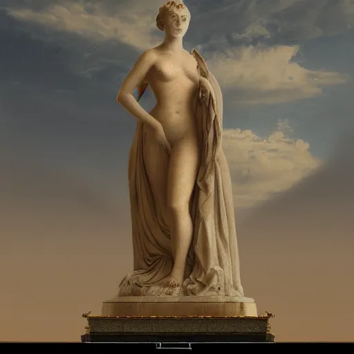 Image similar to matte painting of a marble statue
