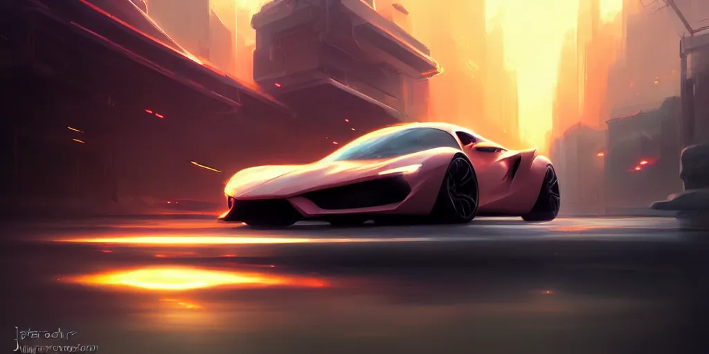 Image similar to Super car, concept art, low angle, high detail, warm lighting, volumetric, godrays, vivid, beautiful, trending on artstation, by Jordan grimmer, art greg rutkowski