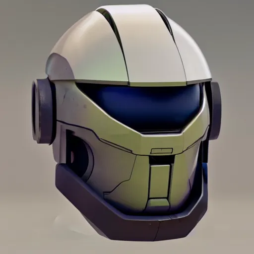 Image similar to sci-fi, helmet design, halo, duke-nuken, science-fiction, robot head, octane-render, cgi, blender, cinema-4d, maya, cgi, redshift