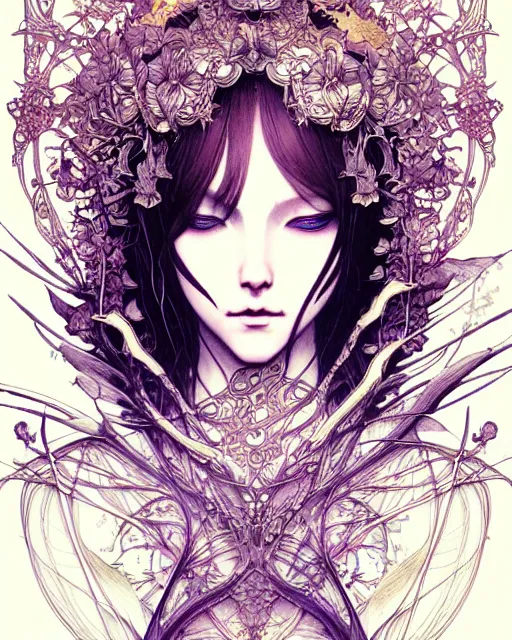 Prompt: Beautiful and playful ethereal ginger portrait, art nouveau, fantasy, intricate flower designs, elegant, highly detailed, sharp focus, art by Tsutomu Nihei, Artgerm and Greg Rutkowski and WLOP