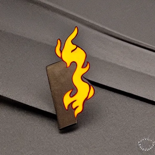 Prompt: a minimalistic bones with fire flame enamel pin, hd, concept art