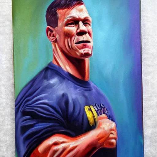 Image similar to john cena, oil painting