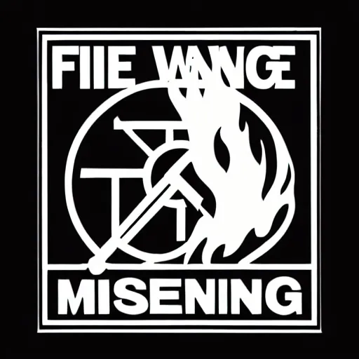 Prompt: simple yet detailed retro 1 9 7 0 s minimalistic clean fire warning label, use of negative space allowed, artwork created by mike mignola and bansky in the style of a tattoo stencil, shaded ink illustration, black and white only, smooth curves