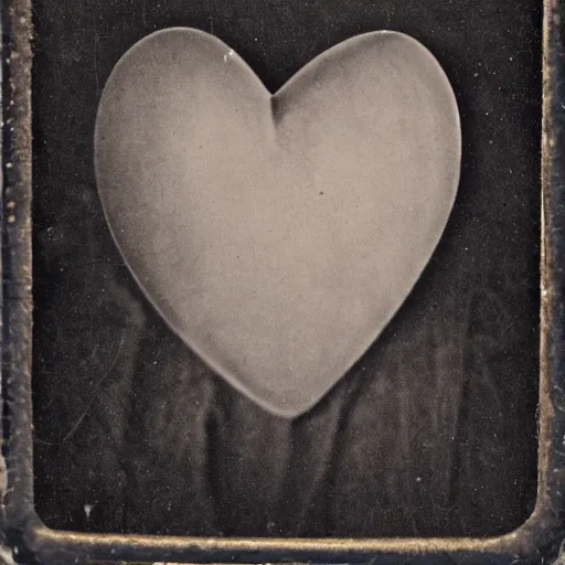 Prompt: tintype photo of a heart