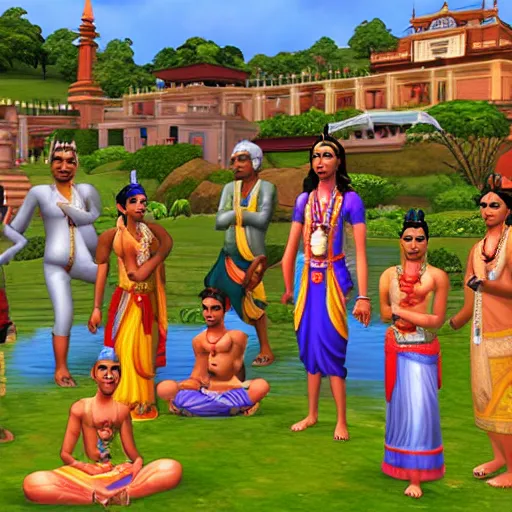 Image similar to hindu gods in the sims 2