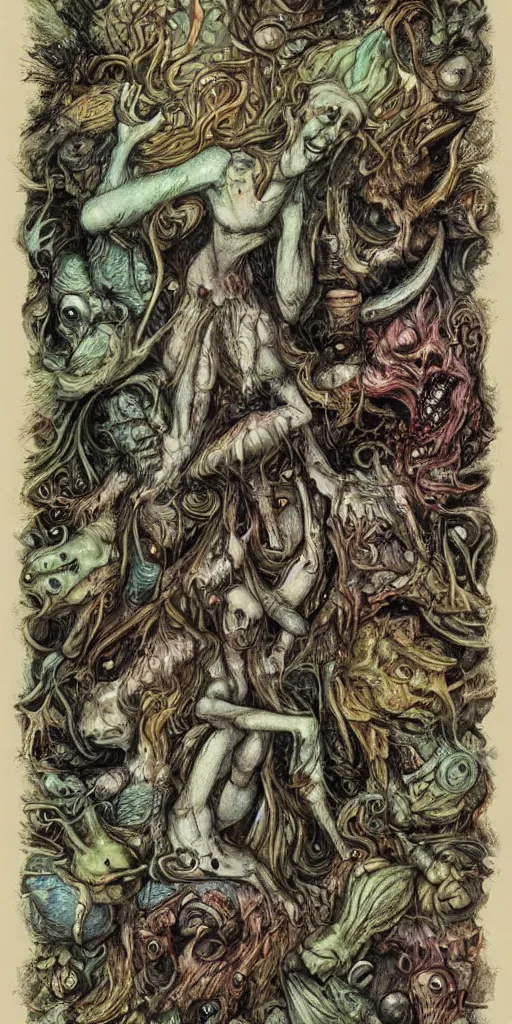 Image similar to bestiary of whimsical uncanny creatures from the depths of the unconscious psyche