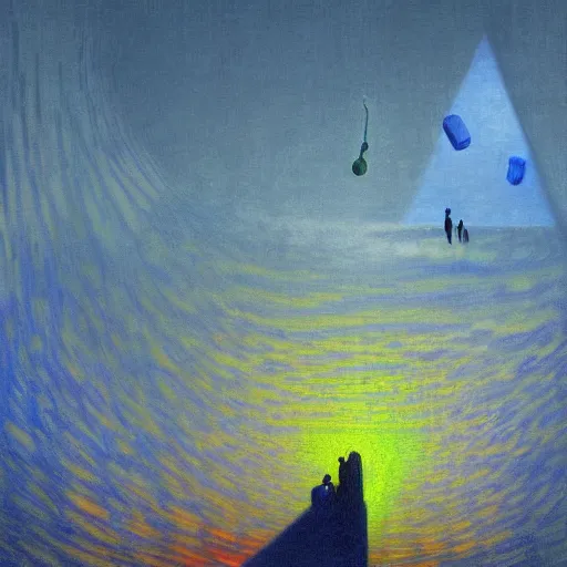 Prompt: A climber that codes A.I. - award-winning digital artwork by Dali and Monet. Stunning lighting