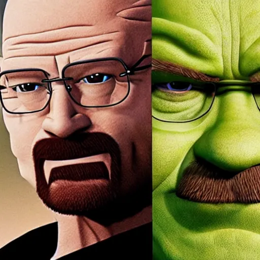 Image similar to Walter White as Shrek,