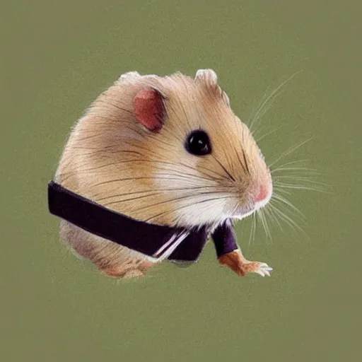 Image similar to “ a portrait of a hamster in military uniform, vietnam war theme ”