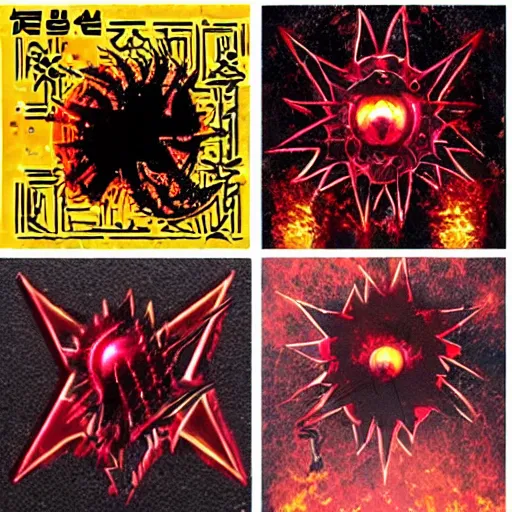 Image similar to spiked korean bloodmoon sigil stars draincore, gothic demon hellfire hexed witchcore aesthetic, dark vhs gothic hearts, neon glyphs spiked with red maroon glitter breakcore Y2K horrorcore metal album cover | Baidu screenshots, chinese shopping website, foriegn illegible nintendo video game