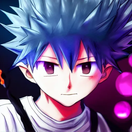 Image similar to killua lightning yo - yo hxh digital art ray tracing trending on art station