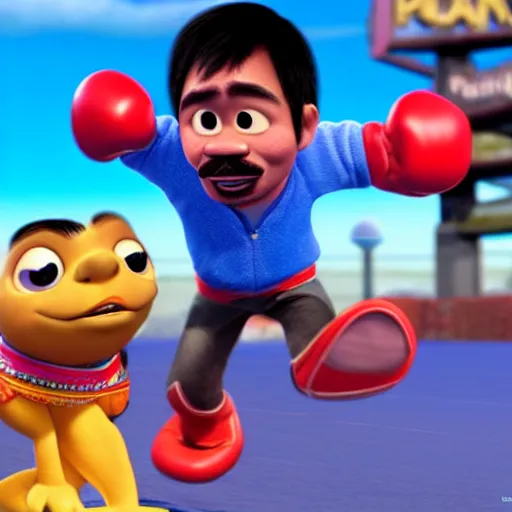 Image similar to manny pacquiao as a pixar disney character from up ( 2 0 0 9 ), unreal engine, octane render, 3 d render, photorealistic