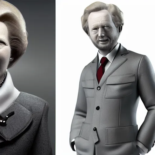 Image similar to limmy brian limond as maggie thatcher, realistic, wide shot, sunny lighting, octane render, gq magazine, hyper realistic, high quality, highly detailed, hd, beautiful, cinematic, 8 k, unreal engine, facial accuracy,