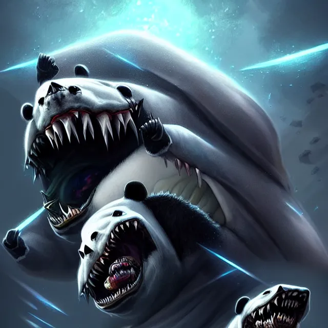 Prompt: epic professional digital art of 🐼🦈💀, best on artstation, cgsociety, wlop, Behance, pixiv, astonishing, impressive, cosmic, outstanding epic, stunning, gorgeous, much detail, much wow, masterpiece.