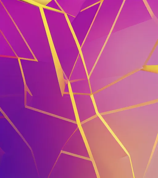 Image similar to purple to yellow geometric gradient wallpaper, abstract, octane render, 4 k